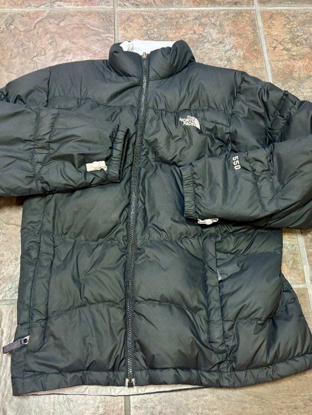 The North Face 550 Down Puffer Jacket Girls XL..GUC!!!!  Warm black down-filled